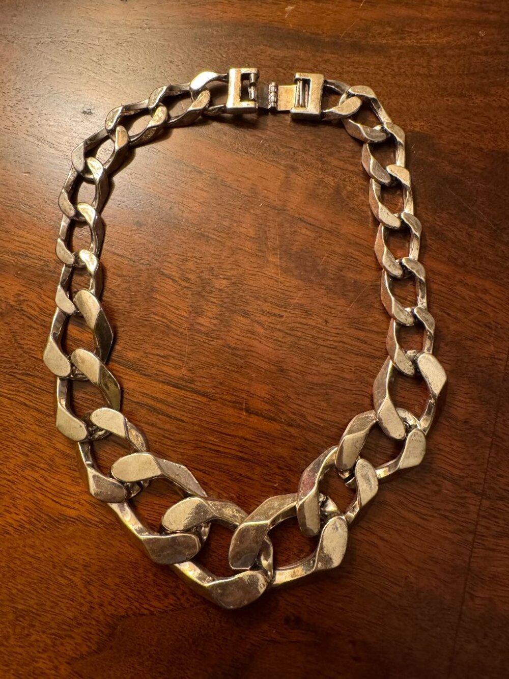 Zara Silver-Tone Choker Necklace Heavy Link Chain Punk Gothic